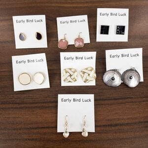 Vintage Earrings Lot of 7 Multicolors 80s 90s Y2k Costume